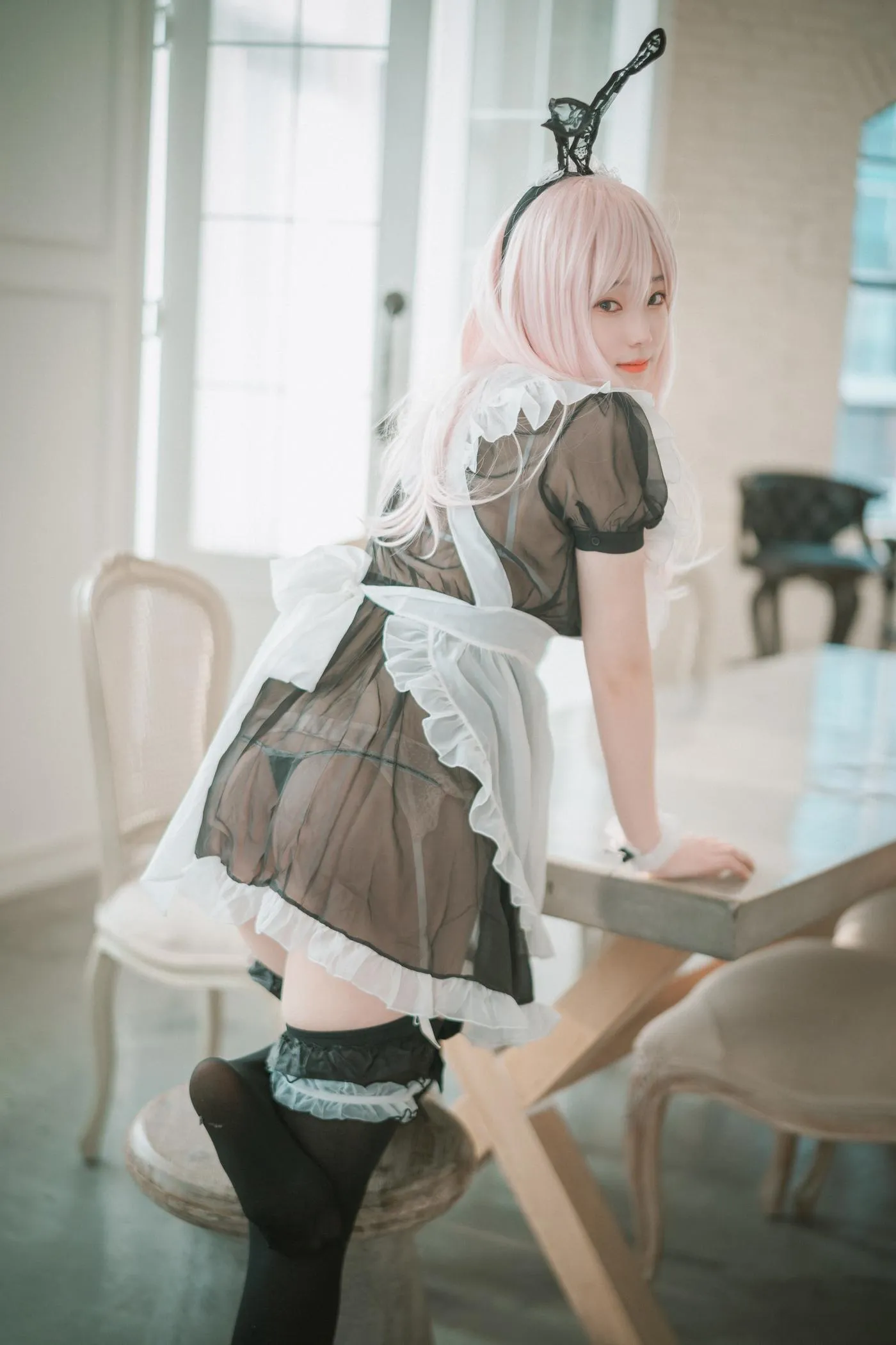 Bambi밤비 – NO.65 [DJAWA] Sheer Bunny Maid [51P]插图9